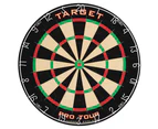 Pro Tour Dart Board and BLACK Dartboard Surround and Target Corona Light with Darts