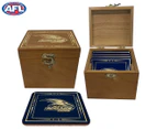 Set of 4 AFL Adelaide Crows Cork Back Drink Coasters In Case Box