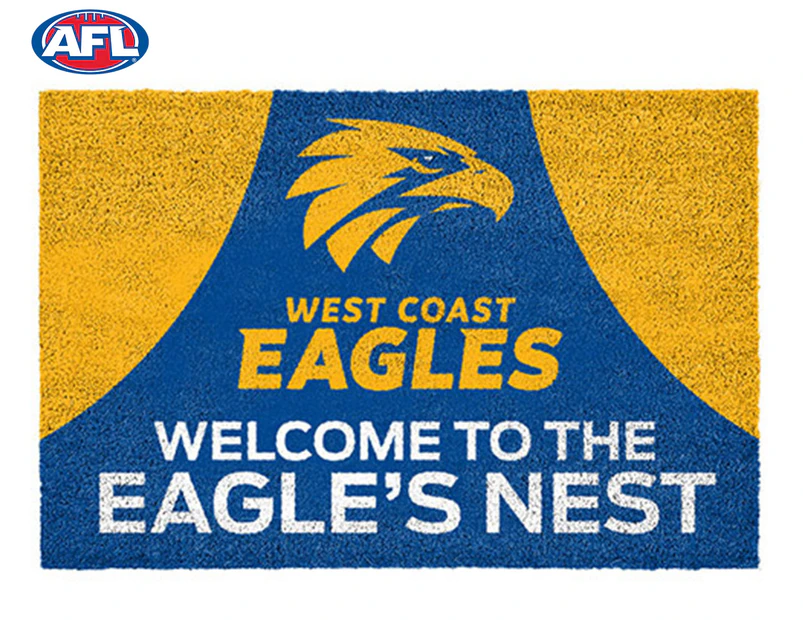AFL West Coast Eagles Door Mat - Blue/Yellow