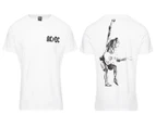 AC/DC Men's Angus Statue Tee / T-Shirt / Tshirt - White