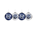 Geelong Cats AFL Set of 4 Christmas Tree Decoration Glitter Baubles