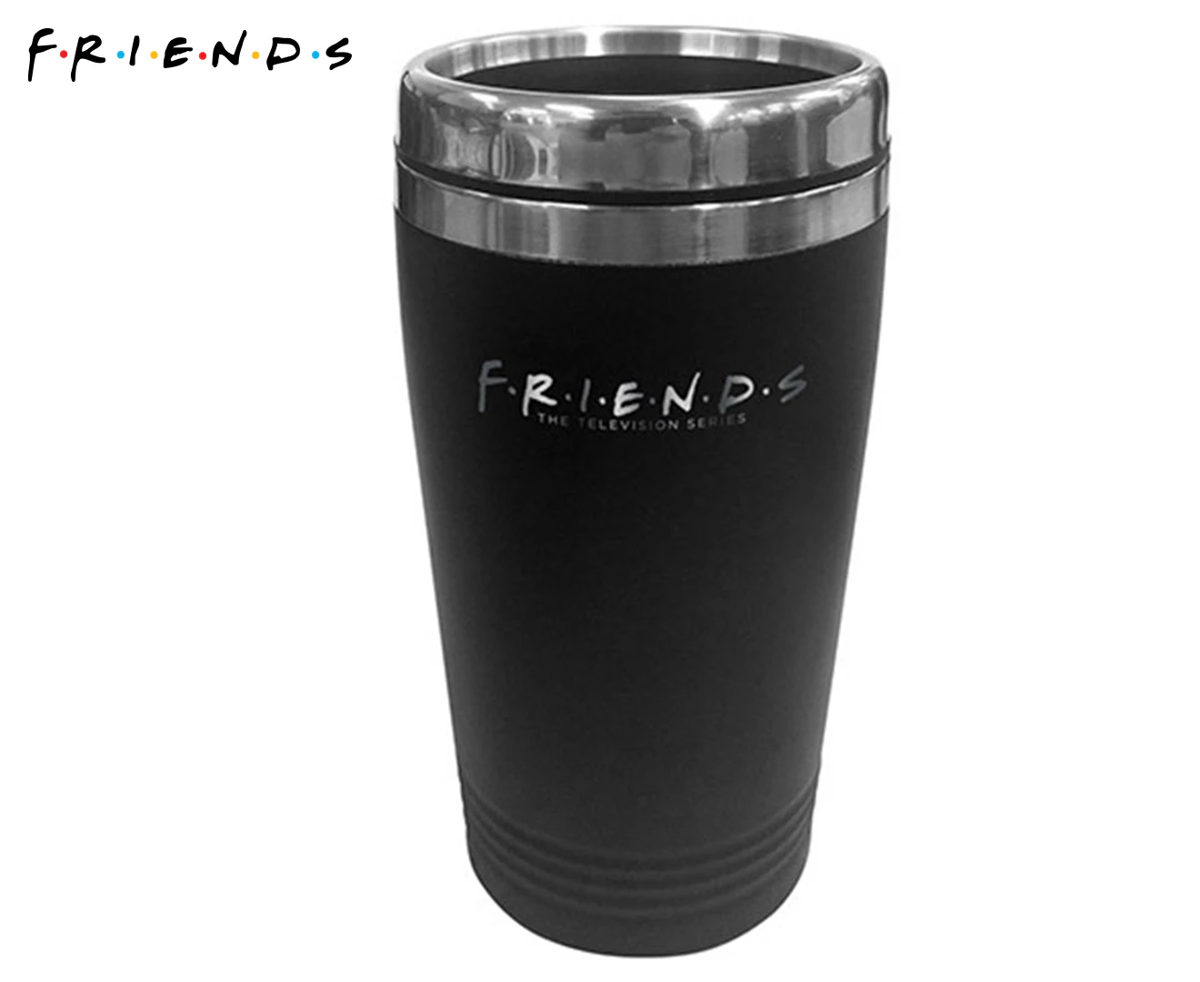 Friends 450mL Stainless Steel Travel Mug - Black/Silver