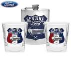 Ford 3-Piece Mustang Spirit Glasses & Hip Flask Gift Pack