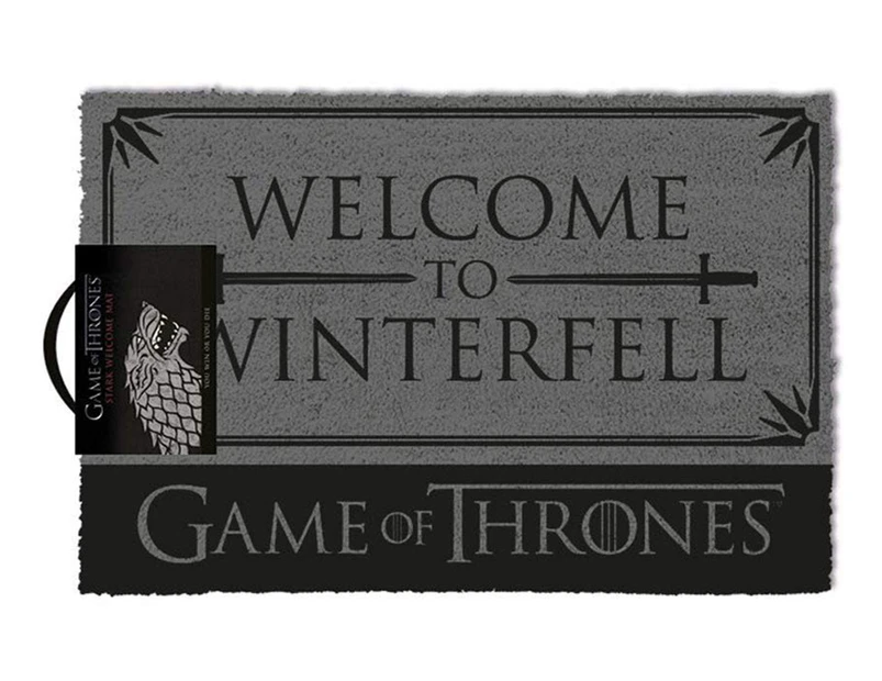Game Of Thrones 60x40cm Welcome To Winterfell Door Mat - Grey/Black