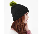 Beechfield Girls Snowstar Duo Extreme Winter Hat (Black/Lime Green) - RW243