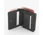 Unisex Mens Womens RFID Genuine Leather Small Wallet Zipper Purse Rugged Hide - Black 3