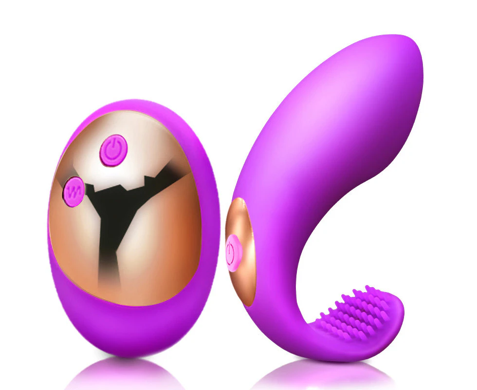 MN Remote Control Wearable Bullet Vibrator - Ribbed Purple