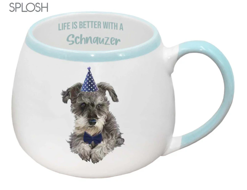 Splosh Painted Pet Schnauzer Mug - White/Blue