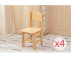 4x Wooden Timber Kids Chair Chairs Stool High Quality Very Sturdy Pinewood