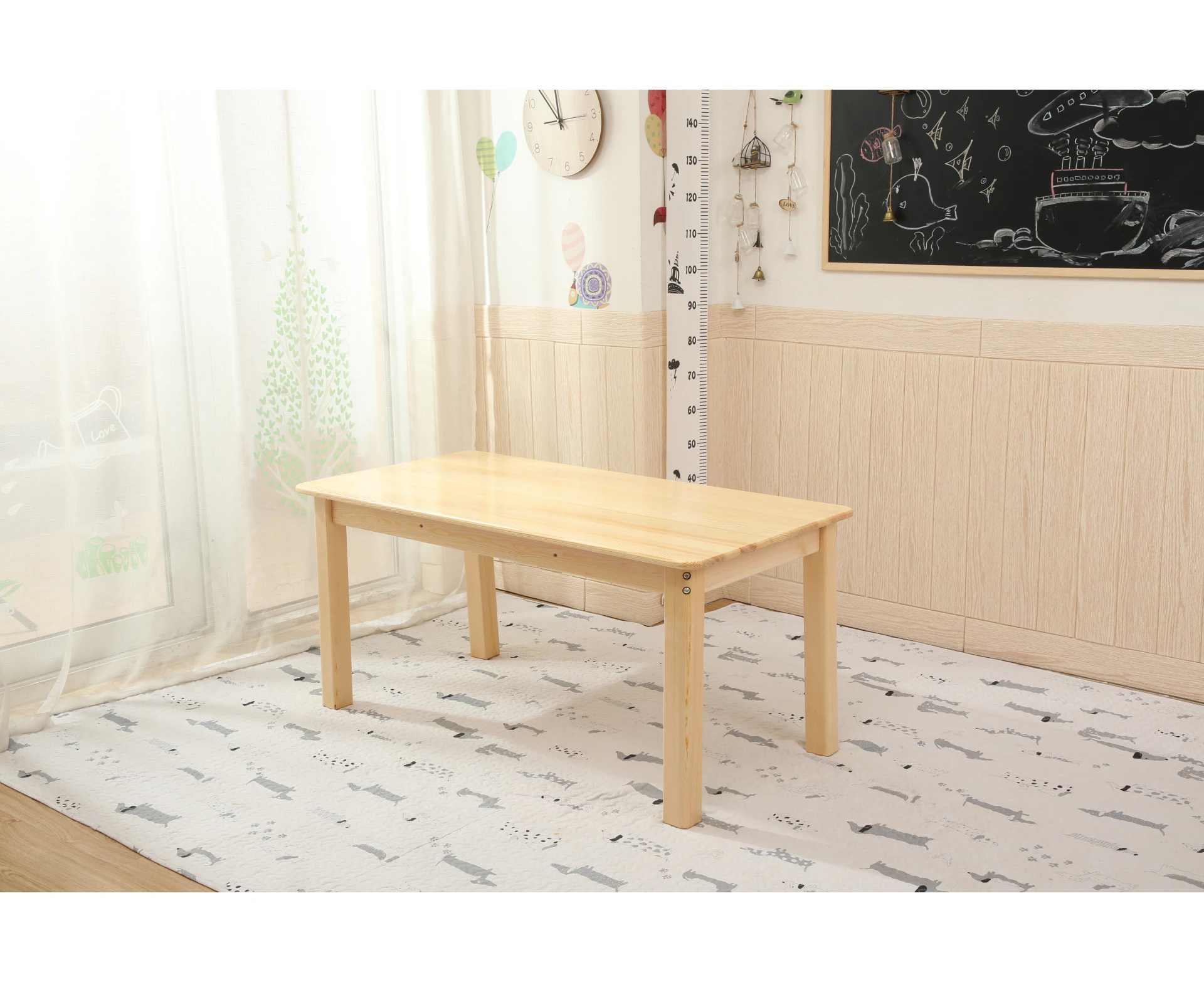 120x60cm Wooden Timber Kids Table Study Desk Pinewood