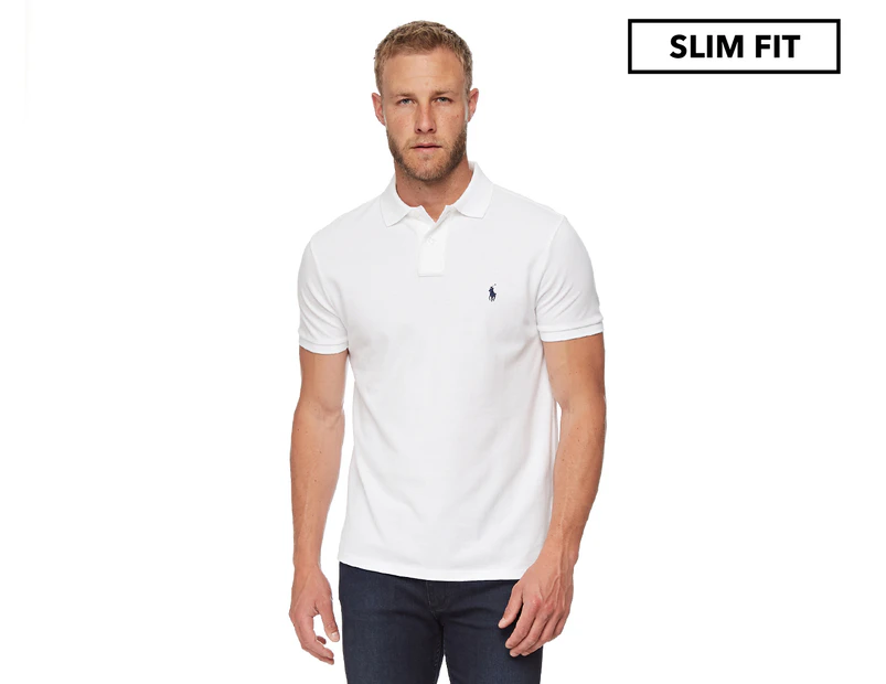 Polo Ralph Lauren Men's Custom Slim Fit Mesh Polo Shirt - White |  