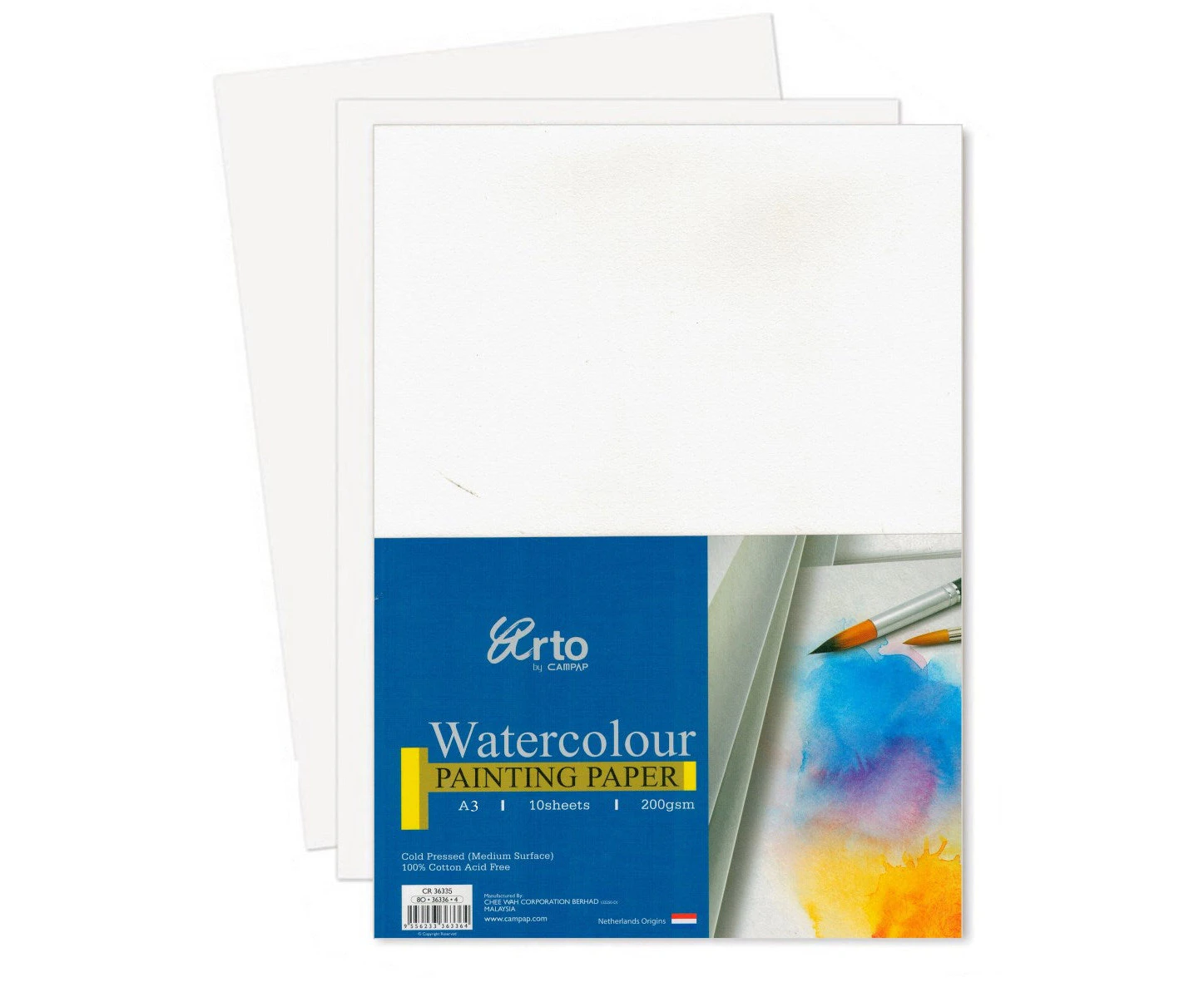 Arto 100% Cotton Watercolour Paper - A3 Cold Pressed 200gsm