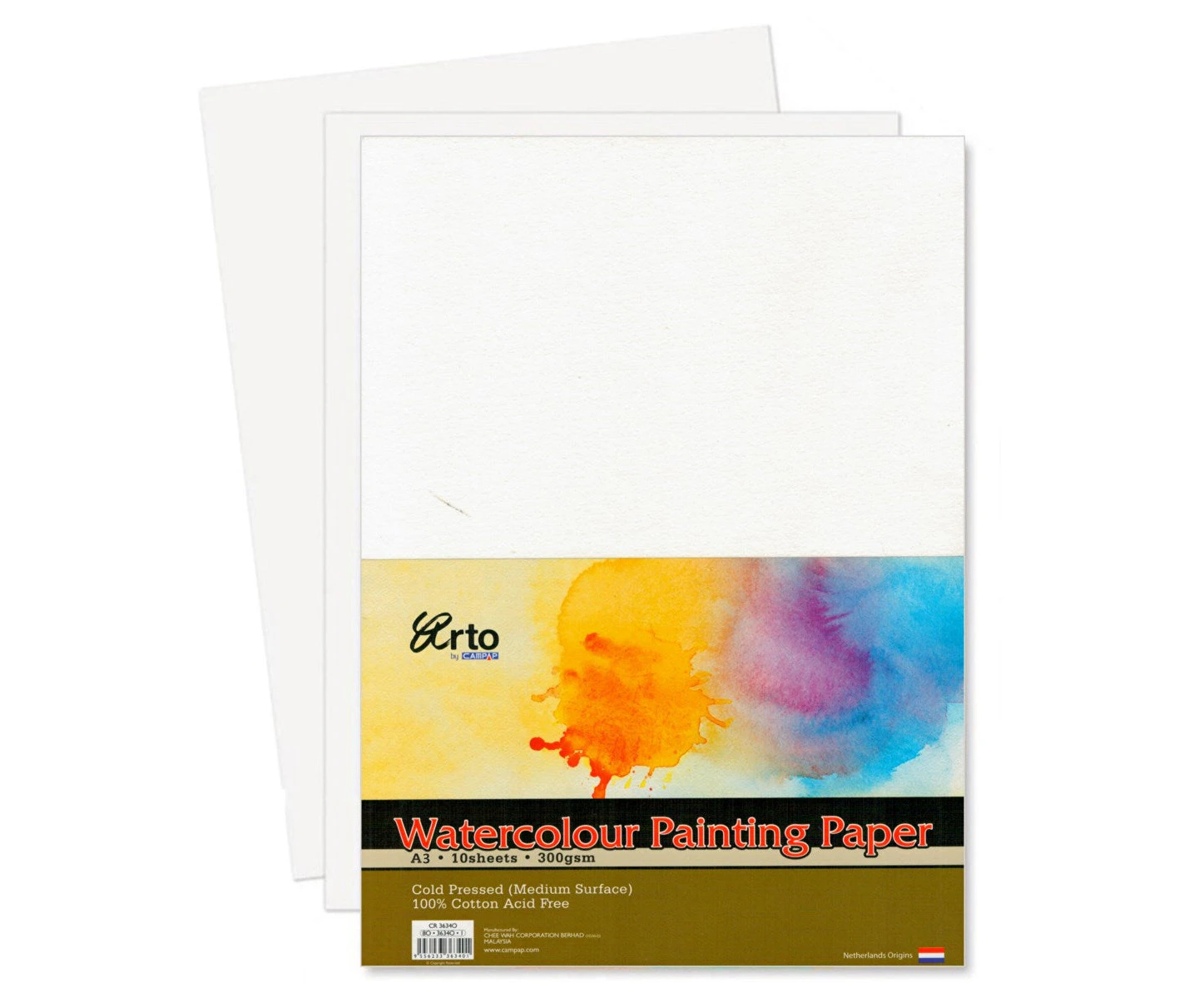 Arto 100% Cotton Watercolour Paper - A3 Cold Pressed 300gsm