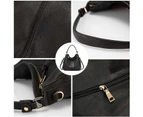 Strapsco Handbags for Women Large Designer Ladies Hobo bag Bucket Purse Faux Leather-Black