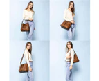 Strapsco Handbags for Women Large Designer Ladies Hobo bag Bucket Purse Faux Leather-Brown