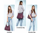 Strapsco Handbags for Women Large Designer Ladies Hobo bag Bucket Purse Faux Leather-Purple
