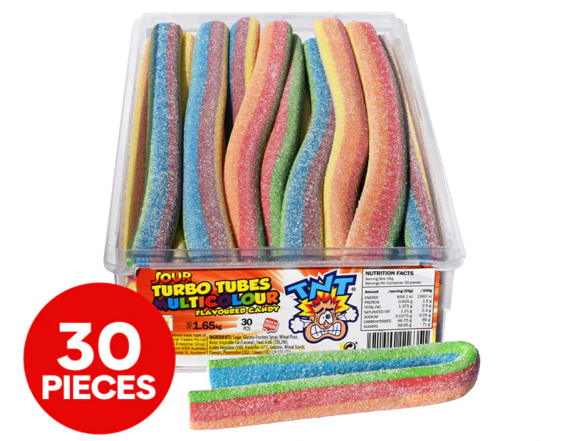 30pk TNT Sour Turbo Tubes Multicolour 50g