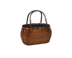 Strapsco Retro Weave Womens Bamboo Handbag Handmade Large Tote Bag Wicker Basket Bag-Waist Drum Bag