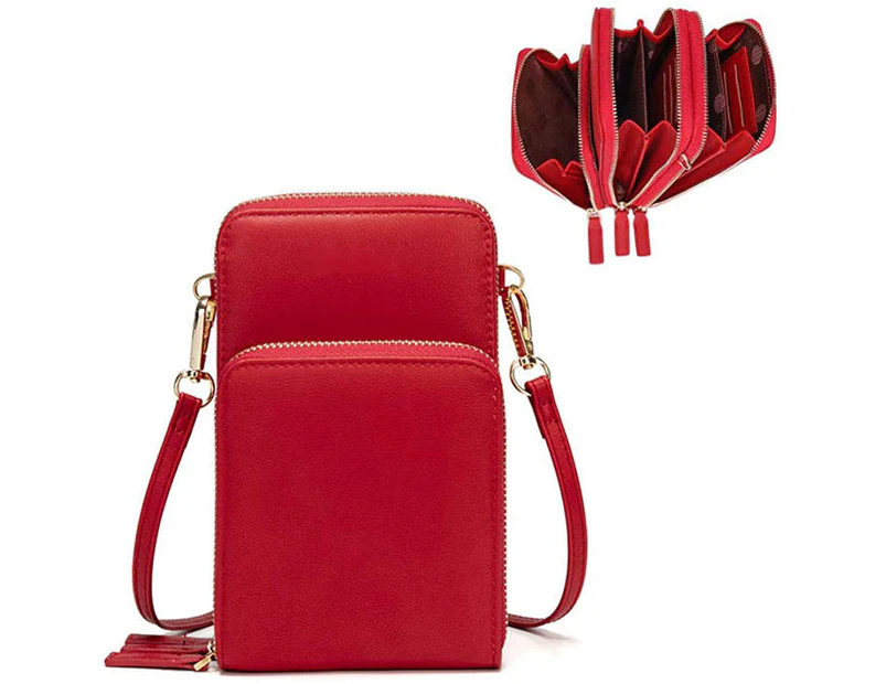 Short Zip Phone Bag - Wristlet Converts to Cross Body Purse - Black Wi –  Borsa Bella Design Co.
