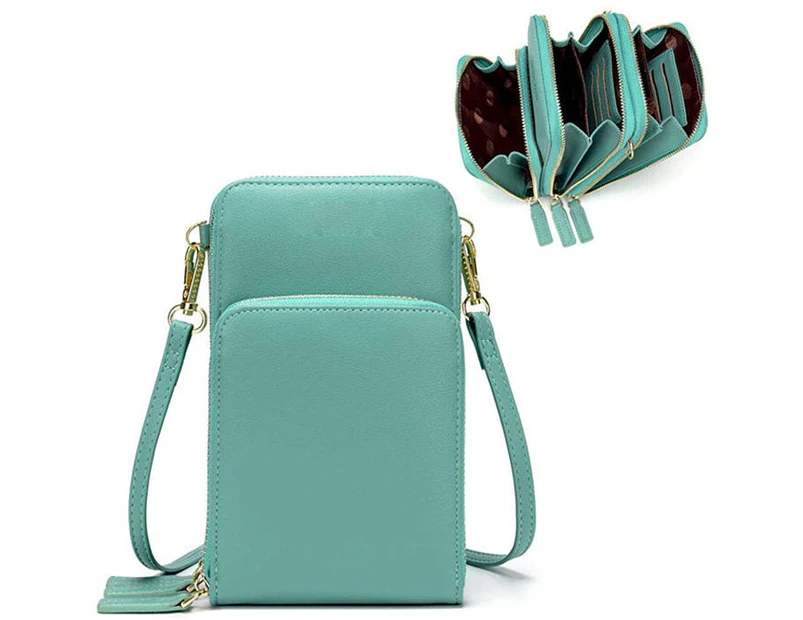 Strapsco Crossbody Phone Bag for Women Small Shoulder Bag Cell Phone Wallet Purses and Handbags with 14 Credit Card Slots-Lightgreen