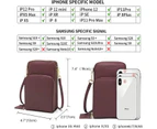 Strapsco Crossbody Phone Bag for Women Small Shoulder Bag Cell Phone Wallet Purses and Handbags with 14 Credit Card Slots-Redwine