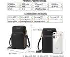 Strapsco Crossbody Phone Bag for Women Small Shoulder Bag Cell Phone Wallet Purses and Handbags with 14 Credit Card Slots-Black