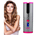 USB Rechargeable Cordless Auto-Rotating Ceramic Portable Women's Hair Curler - Gray & Purple