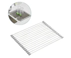 Bestier Foldable Sink Rack Mat Stainless Steel Wire Dish Drying Rack for Kitchen Sink Counter
