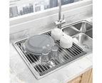 Bestier Foldable Sink Rack Mat Stainless Steel Wire Dish Drying Rack for Kitchen Sink Counter