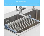 Bestier Foldable Sink Rack Mat Stainless Steel Wire Dish Drying Rack for Kitchen Sink Counter