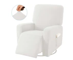 Bestier Recliner Stretch Sofa Slipcover Sofa Cover 4-Pieces Furniture Protector Couch Soft-White