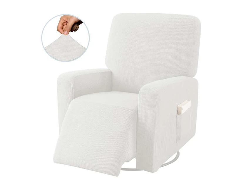 Bestier Recliner Stretch Sofa Slipcover Sofa Cover 4-Pieces Furniture Protector Couch Soft-White