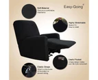 Bestier Recliner Stretch Sofa Slipcover Sofa Cover 4-Pieces Furniture Protector Couch Soft-Black