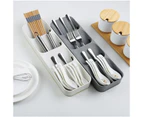 Bestier Compact Cutlery Organizer Kitchen Drawer Tray for Kitchen Drawer Holding Flatware Spoons Forks-Gray
