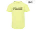 Puma Youth Girls' Runtrain Tee / T-Shirt / Tshirt - Soft Fluro Yellow