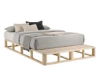 Lifely Industrial Natural Wooden Pinewood Pallet Bed Base