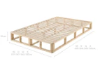 Lifely Industrial Natural Wooden Pinewood Pallet Bed Base