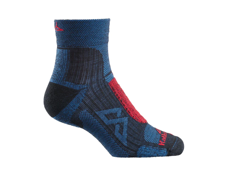 Kathmandu Zeolite Ergonomic Unisex Run Socks  Hiking Socks - Azure Blue/Black