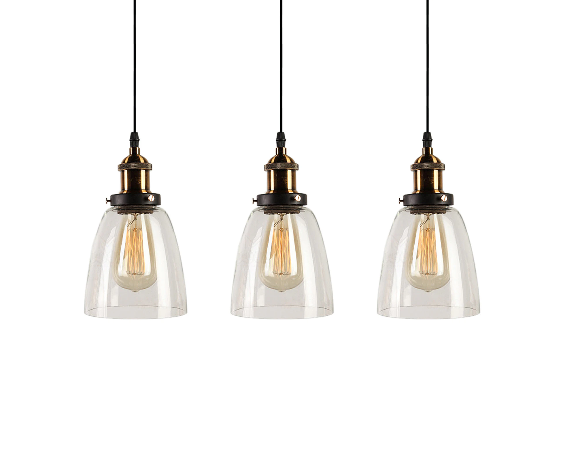 3X WINER 14CM CLEAR GLASS PENDANT LIGHT