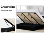 Levede Bed Frame Gas Lift Premium PU Leather Base Mattress Storage King Black