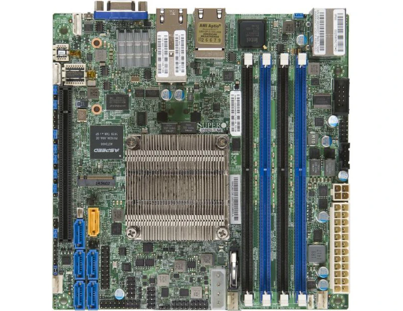 SUPERMICRO X10SDV-16C-TLN4F Motherboard, Intel Xeon Processor D-1587, ITX, 4 x DIMM, 1 x PCI-E x16, M.2,