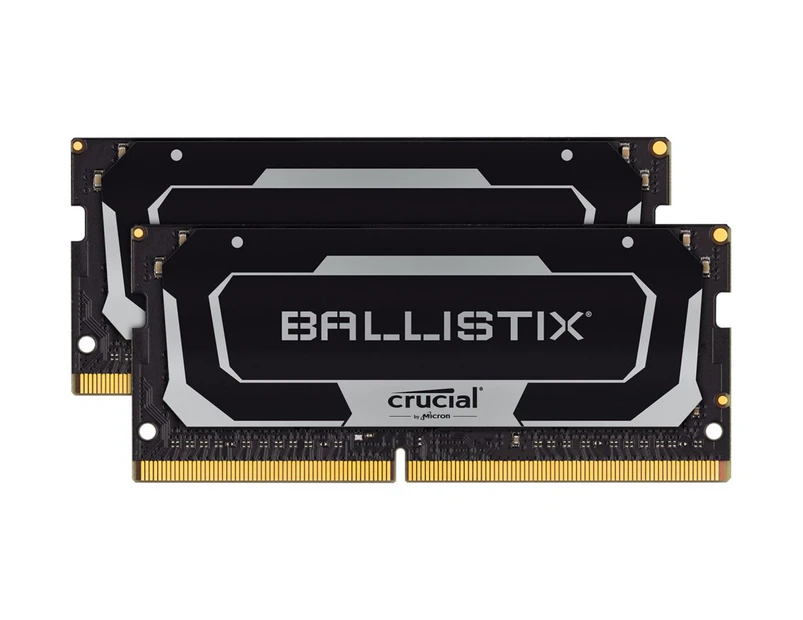MICRON (CRUCIAL) Ballistix 16GB (2x8GB) DDR4 SODIMM 2666MHz CL16 Black Aluminum Heat Spreader Intel XMP2.0 AMD Ryzen Notebook Gaming Memory