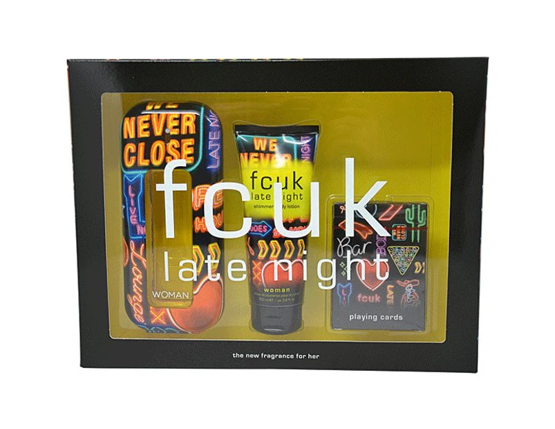 Late Night 3 Piece 100ml Eau de Toilette by Fcuk for Women (Gift Set)