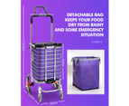 Foldable Shopping Cart Trolley Basket Luggage Grocery Portable Aluminum  w/Wheel