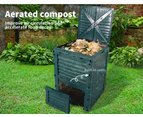 290L Compost Bin Food Waste Recycling Composter Kitchen Garden Composting Green