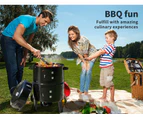 3in1 Charcoal BBQ Grill Smoker Portable Outdoor Barbecue Roaster Steel Camping