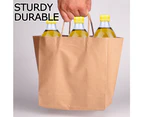 50x Brown Paper Bag Kraft Eco Recyclable Gift Carry Shopping Retail Bags Handles - Brown