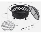 Moyasu Fire Pit BBQ Grill Fireplace Outdoor Portable Camping Heater Patio Garden