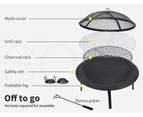 22" Fire Pit BBQ Grill Fireplace Outdoor Portable Garden Patio Heater Camping