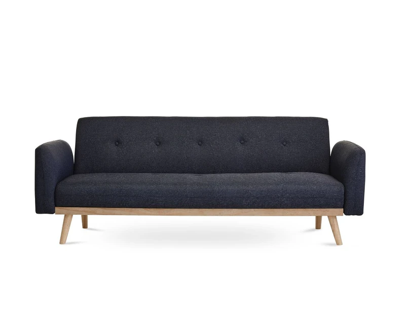 Nicholas 3-Seater Black Foldable Sofa Bed